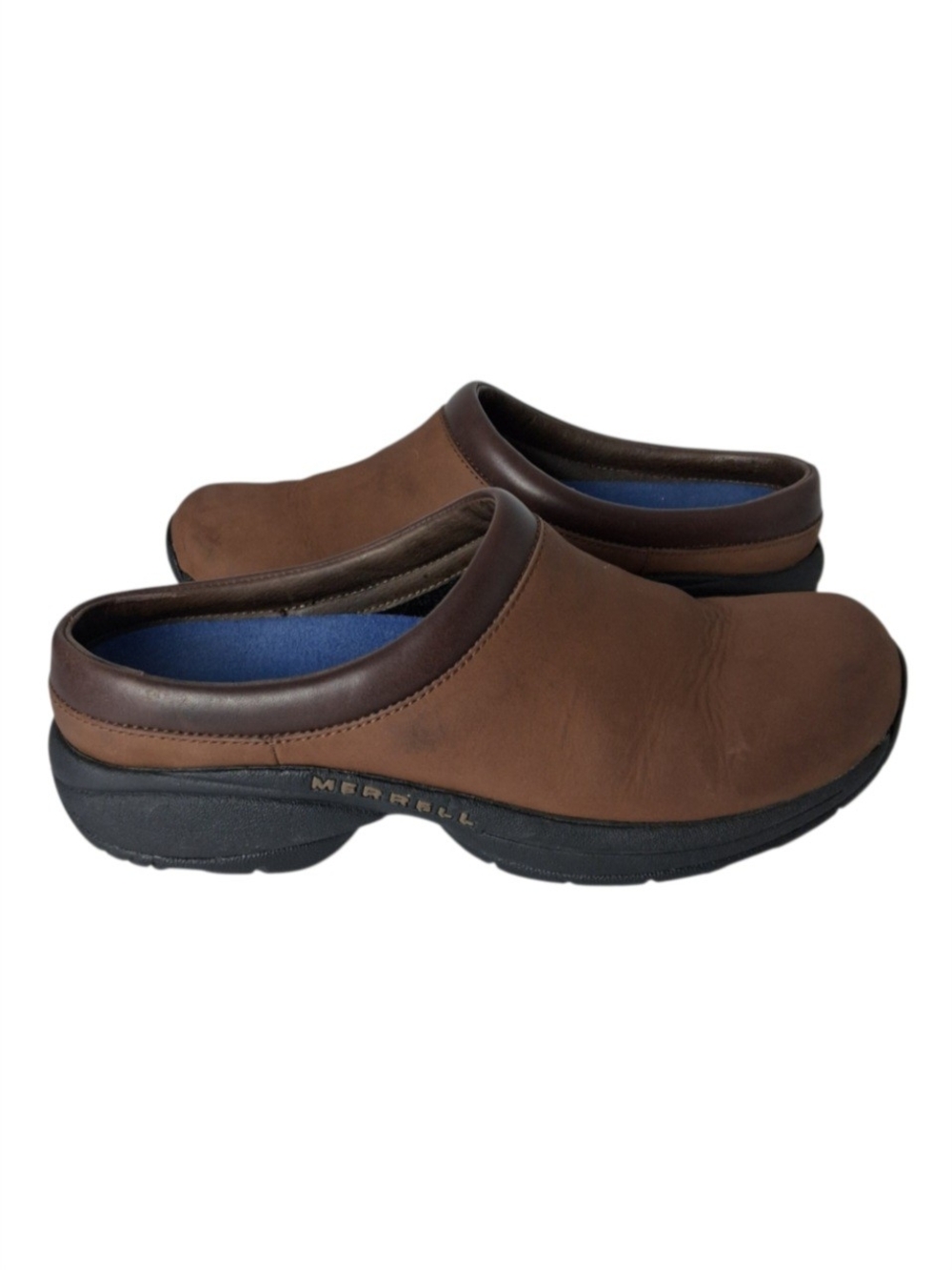 Merrell Encore Jungle Womens 9 Brown Leather Slip On Comfort Clogs Mules J60472